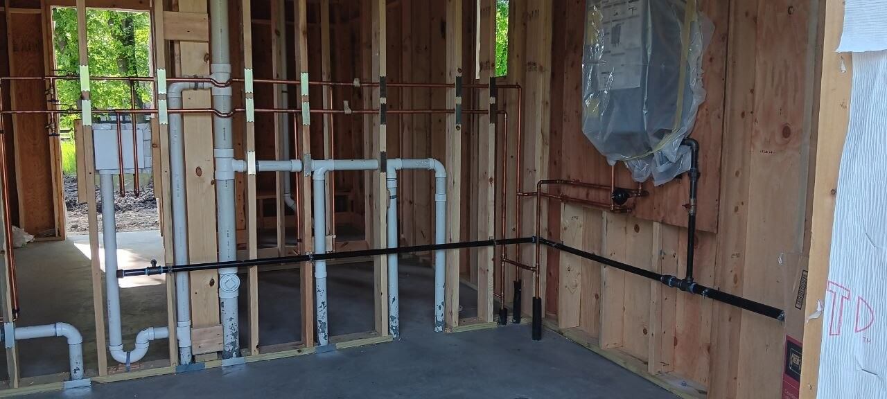 Kitchen sink supply line and drain plumbing connections